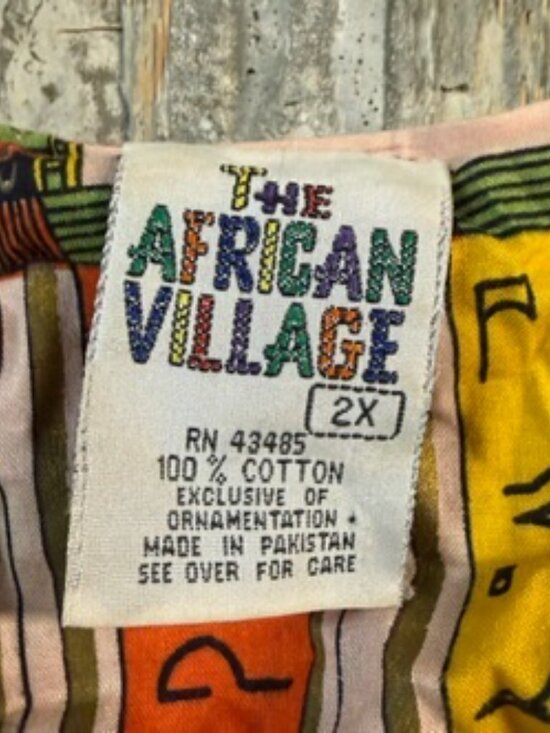 THE AFRICAN VILLAGE Women's Vintage Egyptian Print Jumpsuit Size 2X - Picture 3 of 4